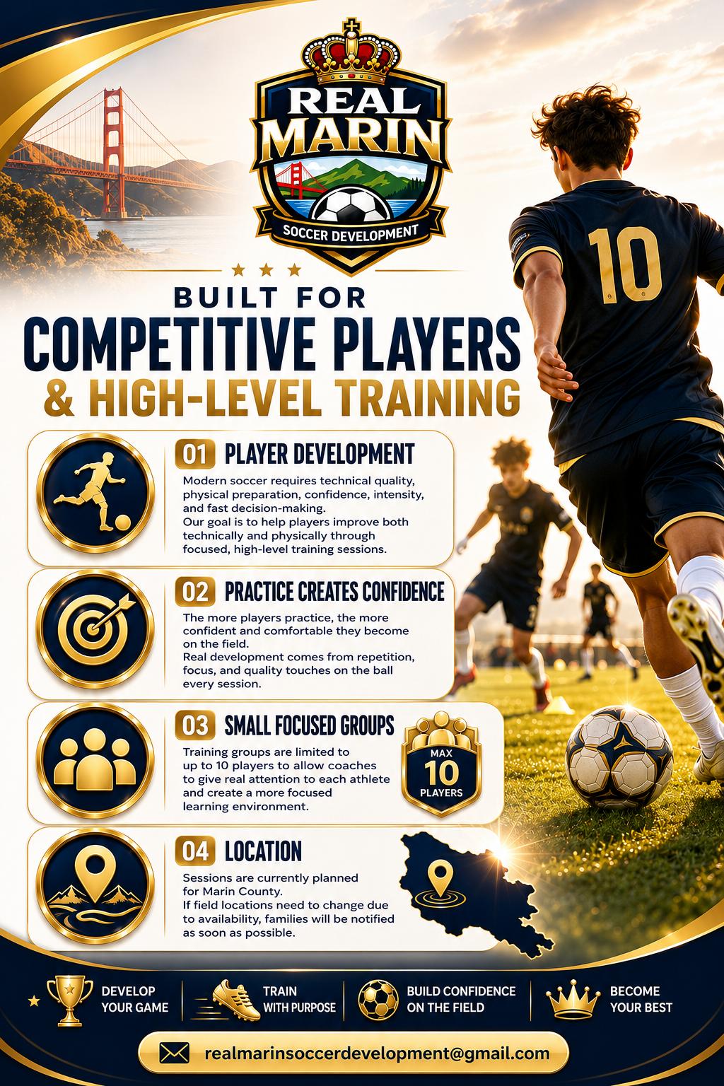 Real Marin Soccer Development — Built for competitive players and high-level training